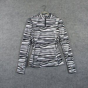 Under Armour Sweater Womens S Black Zebra Pullover Zip Thermal Active Coldgear